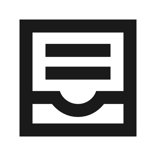 Inbox text outline sharp icon, sharp-cornered style, from Material Symbols