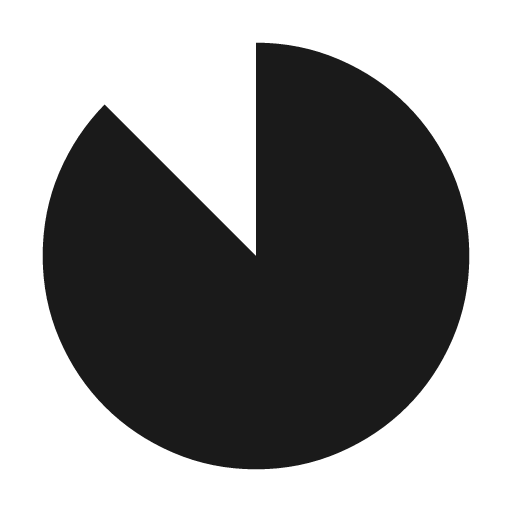 Incomplete circle icon, solid style, from Material Symbols