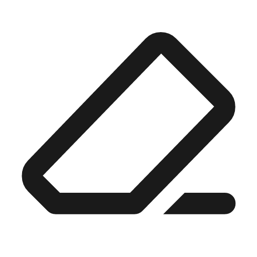 Ink eraser outline rounded icon, rounded style, from Material Symbols