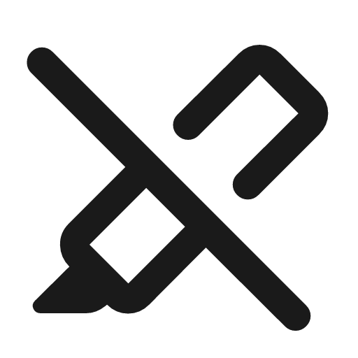 Ink highlighter off outline rounded icon, rounded style, from Material Symbols