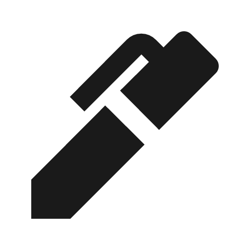 Ink pen icon, solid style, from Material Symbols