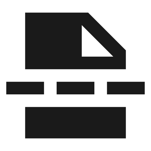 Insert page break sharp icon, sharp-cornered style, from Material Symbols