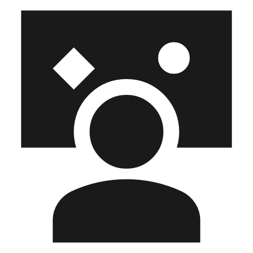 Interactive space sharp icon, sharp-cornered style, from Material Symbols