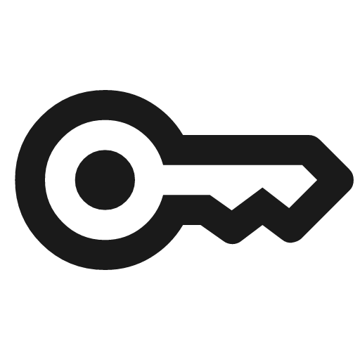 Key outline rounded icon, rounded style, from Material Symbols