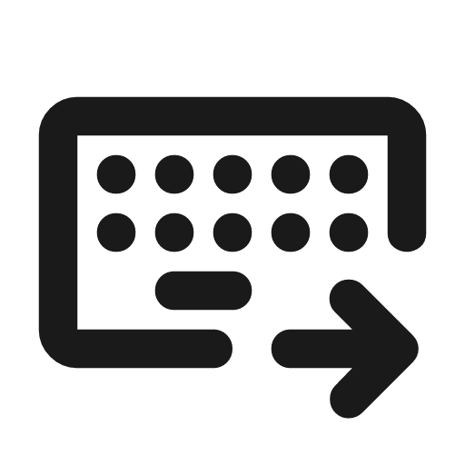 Keyboard external input outline rounded icon, rounded style, from Material Symbols