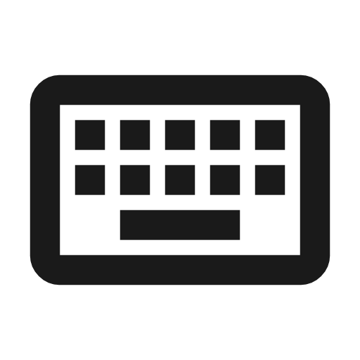 Keyboard outline icon, outline style, from Material Symbols