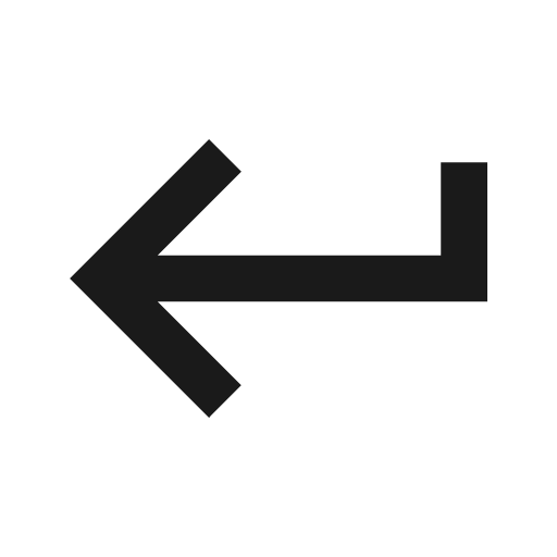 Keyboard return icon, solid style, from Material Symbols