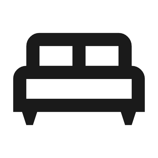 King bed outline icon, outline style, from Material Symbols