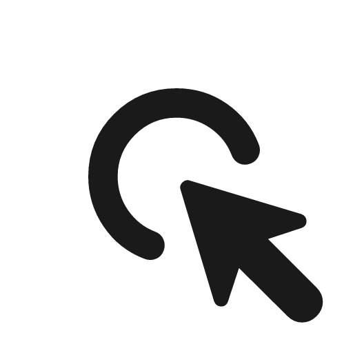 Left click rounded icon, rounded style, from Material Symbols