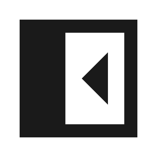 Left panel close sharp icon, sharp-cornered style, from Material Symbols