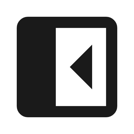 Left panel close icon, solid style, from Material Symbols