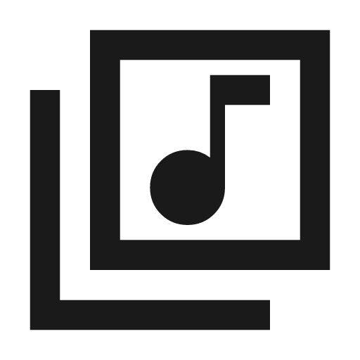 Library music outline sharp icon, sharp-cornered style, from Material Symbols