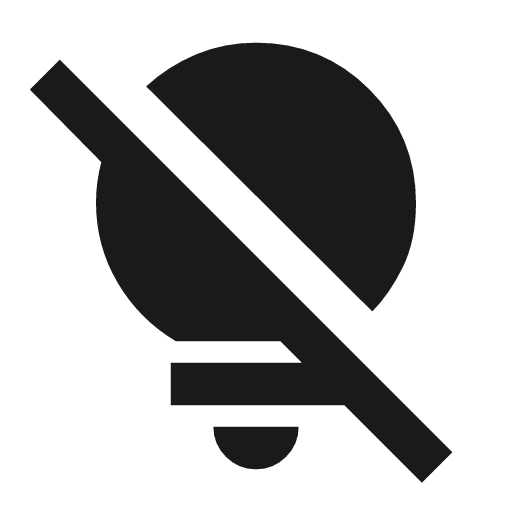 Light off icon, solid style, from Material Symbols