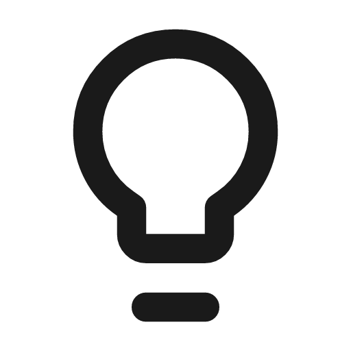 Lightbulb 2 outline rounded icon, rounded style, from Material Symbols