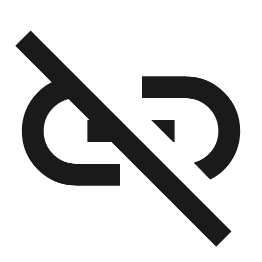 Link off icon, solid style, from Material Symbols