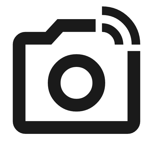 Linked camera outline icon, outline style, from Material Symbols