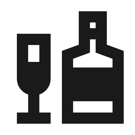 Liquor sharp icon, sharp-cornered style, from Material Symbols
