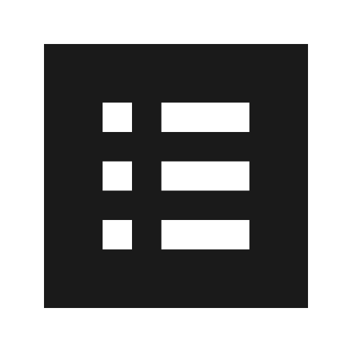 List alt sharp icon, sharp-cornered style, from Material Symbols