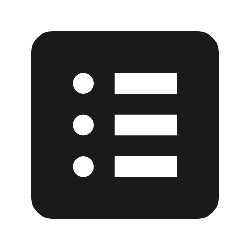 List alt icon, solid style, from Material Symbols