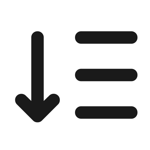 List arrow rounded icon, rounded style, from Material Symbols
