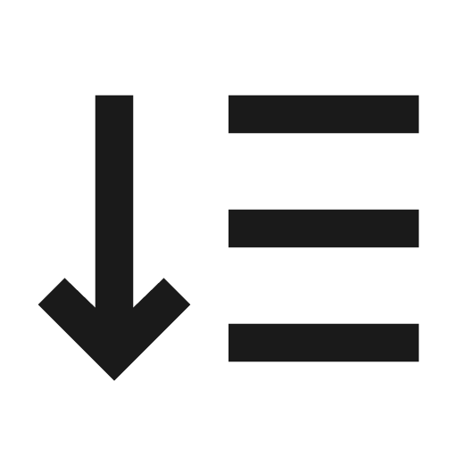 List arrow icon, solid style, from Material Symbols