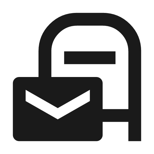 Local post office icon, solid style, from Material Symbols