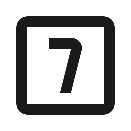 Looks 7 outline icon, outline style, from Material Symbols