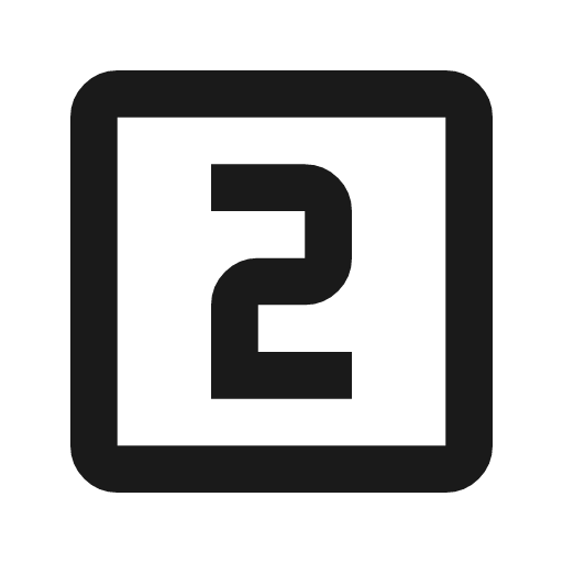 Looks two outline icon, outline style, from Material Symbols