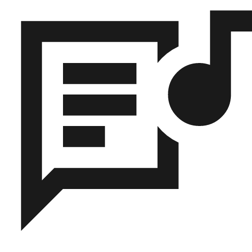 Lyrics outline sharp icon, sharp-cornered style, from Material Symbols
