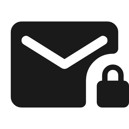 Mail lock rounded icon, rounded style, from Material Symbols