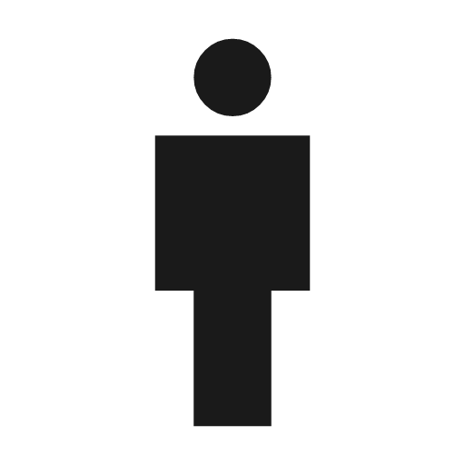Man sharp icon, sharp-cornered style, from Material Symbols