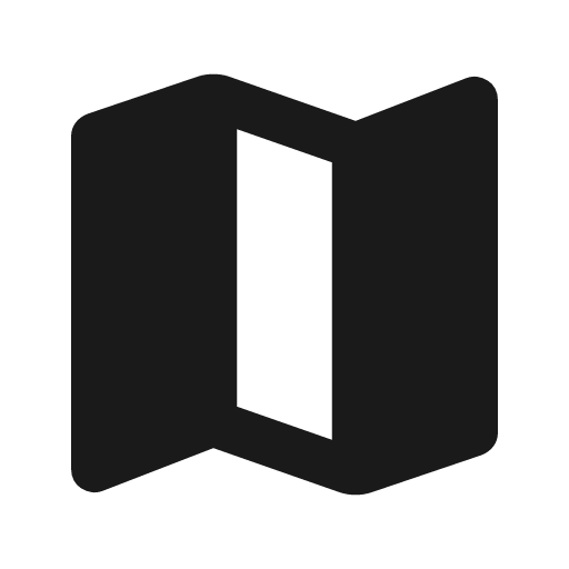 Map rounded icon, rounded style, from Material Symbols