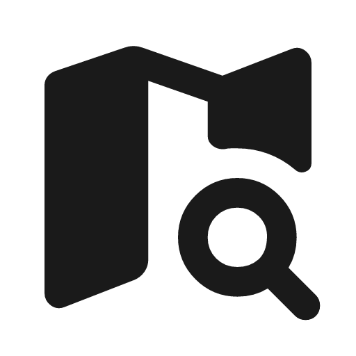 Map search rounded icon, rounded style, from Material Symbols