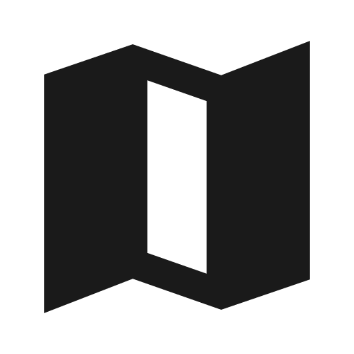 Map sharp icon, sharp-cornered style, from Material Symbols