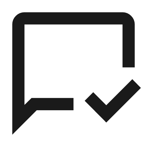 Mark chat read outline icon, outline style, from Material Symbols