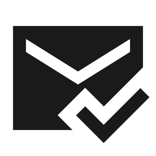 Mark email read sharp icon, sharp-cornered style, from Material Symbols