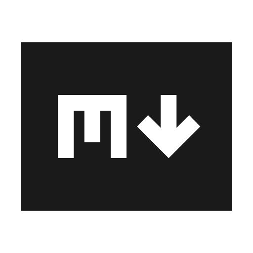 Markdown sharp icon, sharp-cornered style, from Material Symbols
