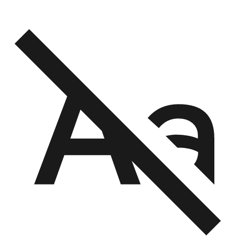 Match case off icon, solid style, from Material Symbols