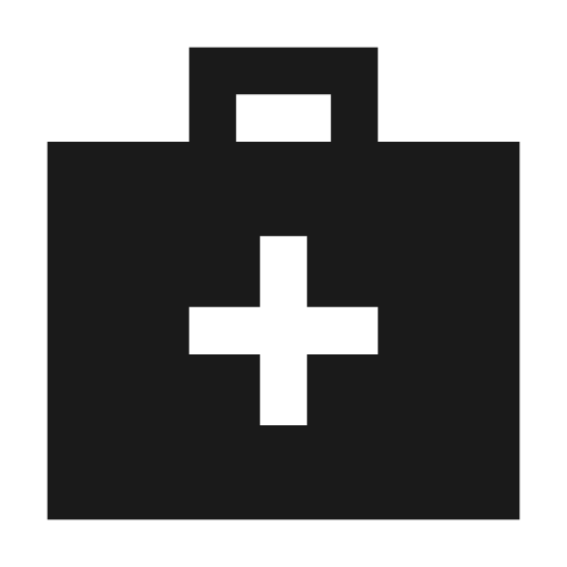 Medical services sharp icon, sharp-cornered style, from Material Symbols