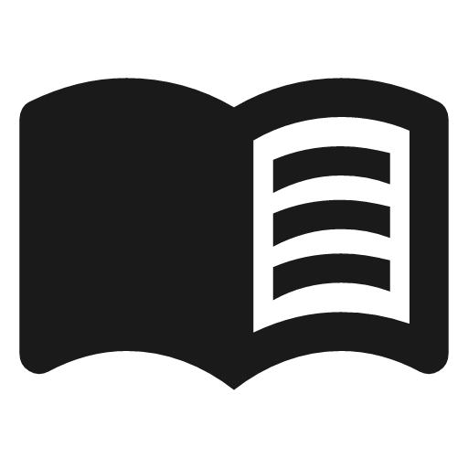 Menu book icon, solid style, from Material Symbols