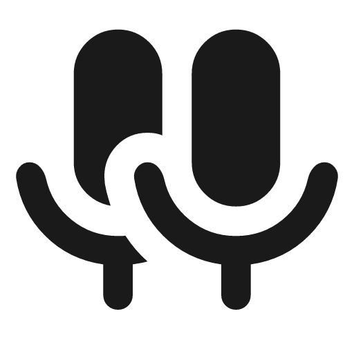 Mic double rounded icon, rounded style, from Material Symbols