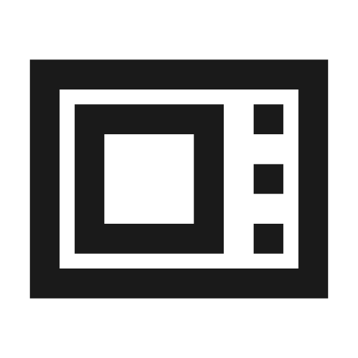 Microwave gen outline sharp icon, sharp-cornered style, from Material Symbols