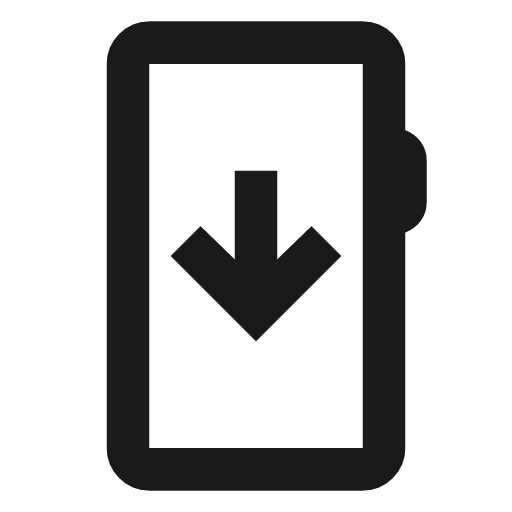 Mobile arrow down outline icon, outline style, from Material Symbols