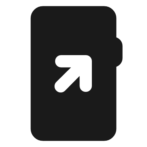Mobile arrow up right rounded icon, rounded style, from Material Symbols