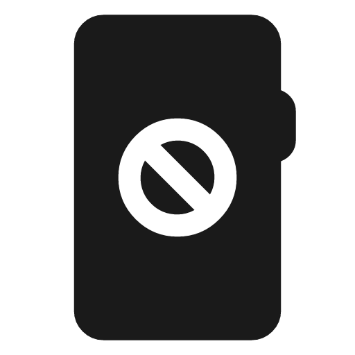 Mobile block icon, solid style, from Material Symbols