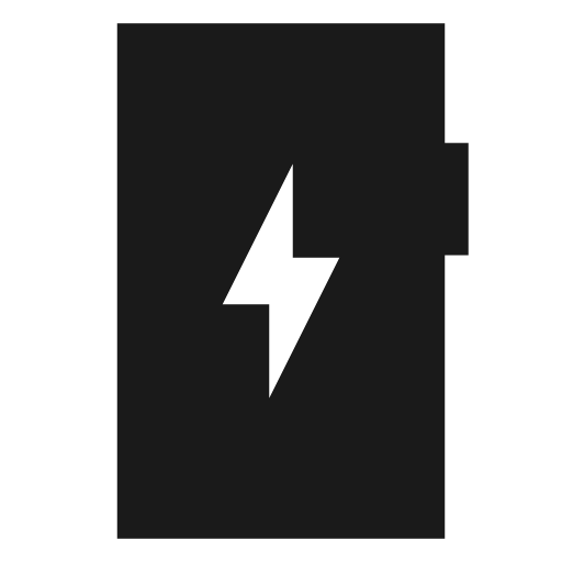 Mobile charge sharp icon, sharp-cornered style, from Material Symbols
