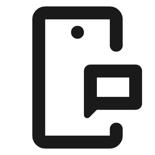 Mobile chat outline rounded icon, rounded style, from Material Symbols