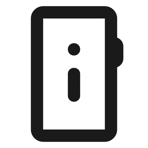 Mobile info outline rounded icon, rounded style, from Material Symbols