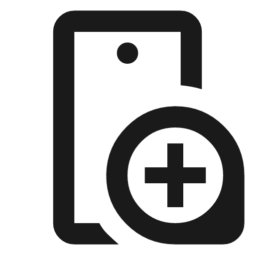 Mobile loupe outline icon, outline style, from Material Symbols
