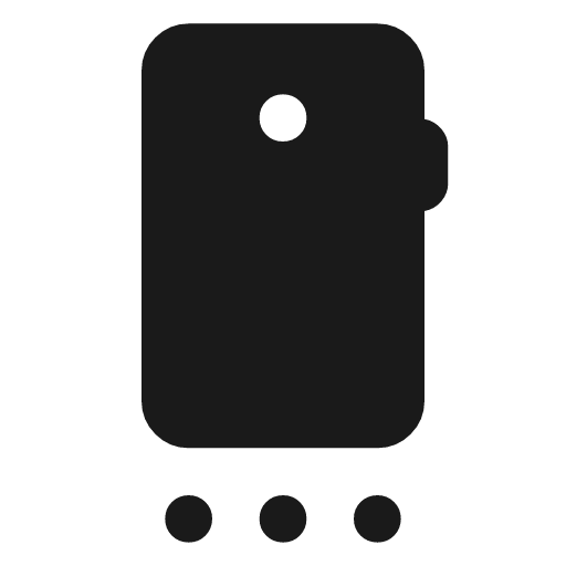 Mobile menu icon, solid style, from Material Symbols